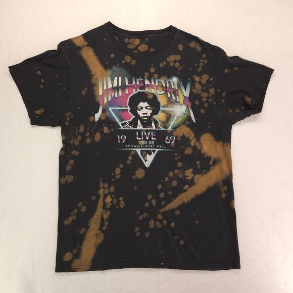 Jimi Hendrix Band Crew Neck Short Sleeve Graphic T Shirt Mens Size L Black - Picture 2 of 9